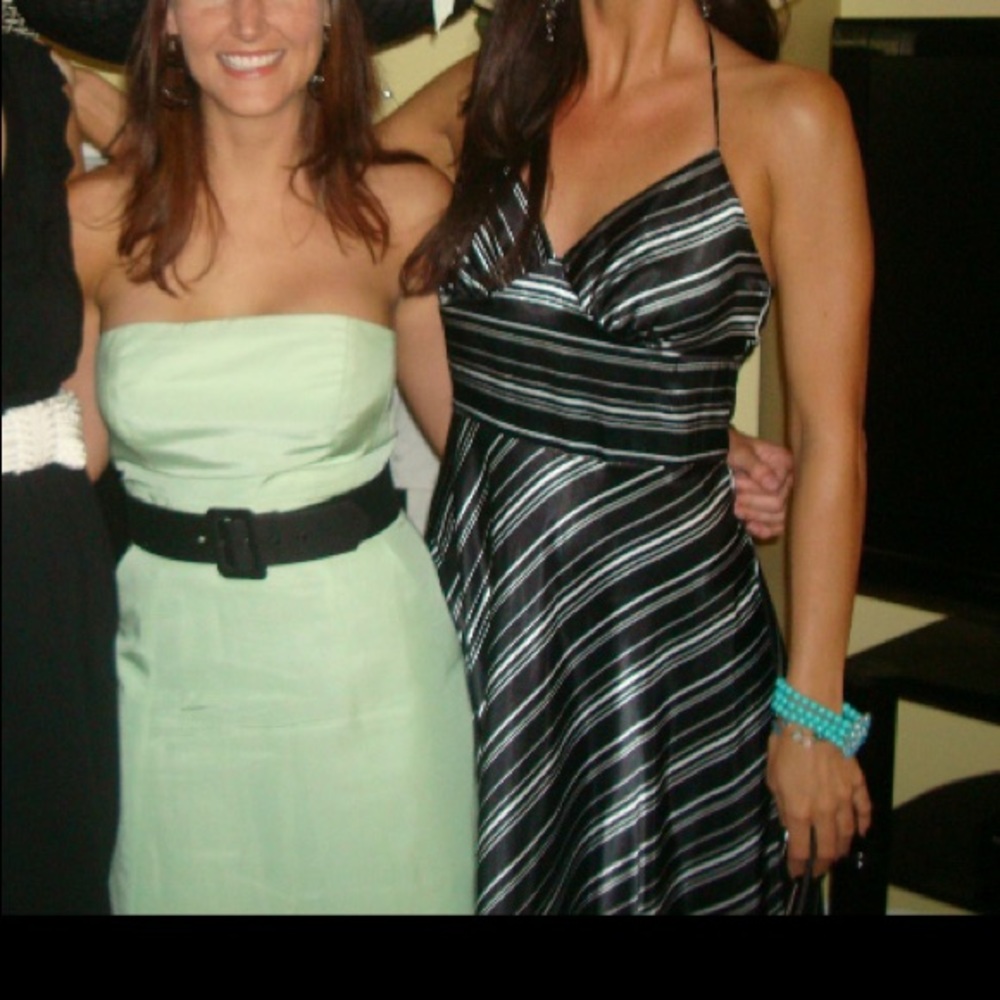 Black and white halter dress